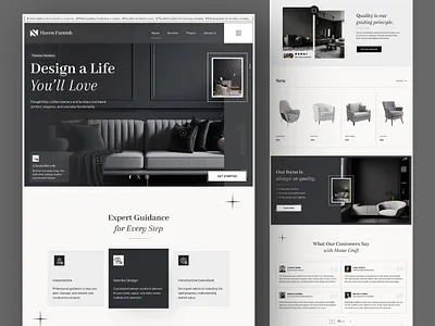 Premium Interior & Furniture Landing page design architecture chair collection e commerce furniture interior lamp landing page marketplace product product list shop shopify sofa store table ui ui design web design website