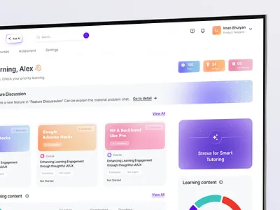 Smart AI Tutoring App UI interface product service startup ui ux web