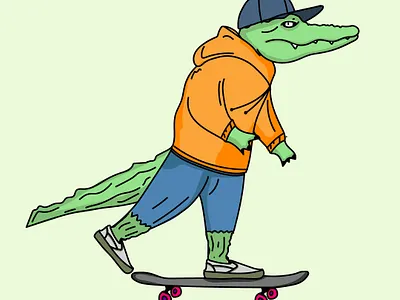 Skater Gator 🛹 🐊 alligator gator graphic design illustration skateboard