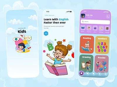 AI Kids Mobile App UI ai ai book app ai reading book app app design audiobook bookstore e library ebook app education app ios kids app kids learning app kids reading mobile mobile app mobile ui online book reading app stories
