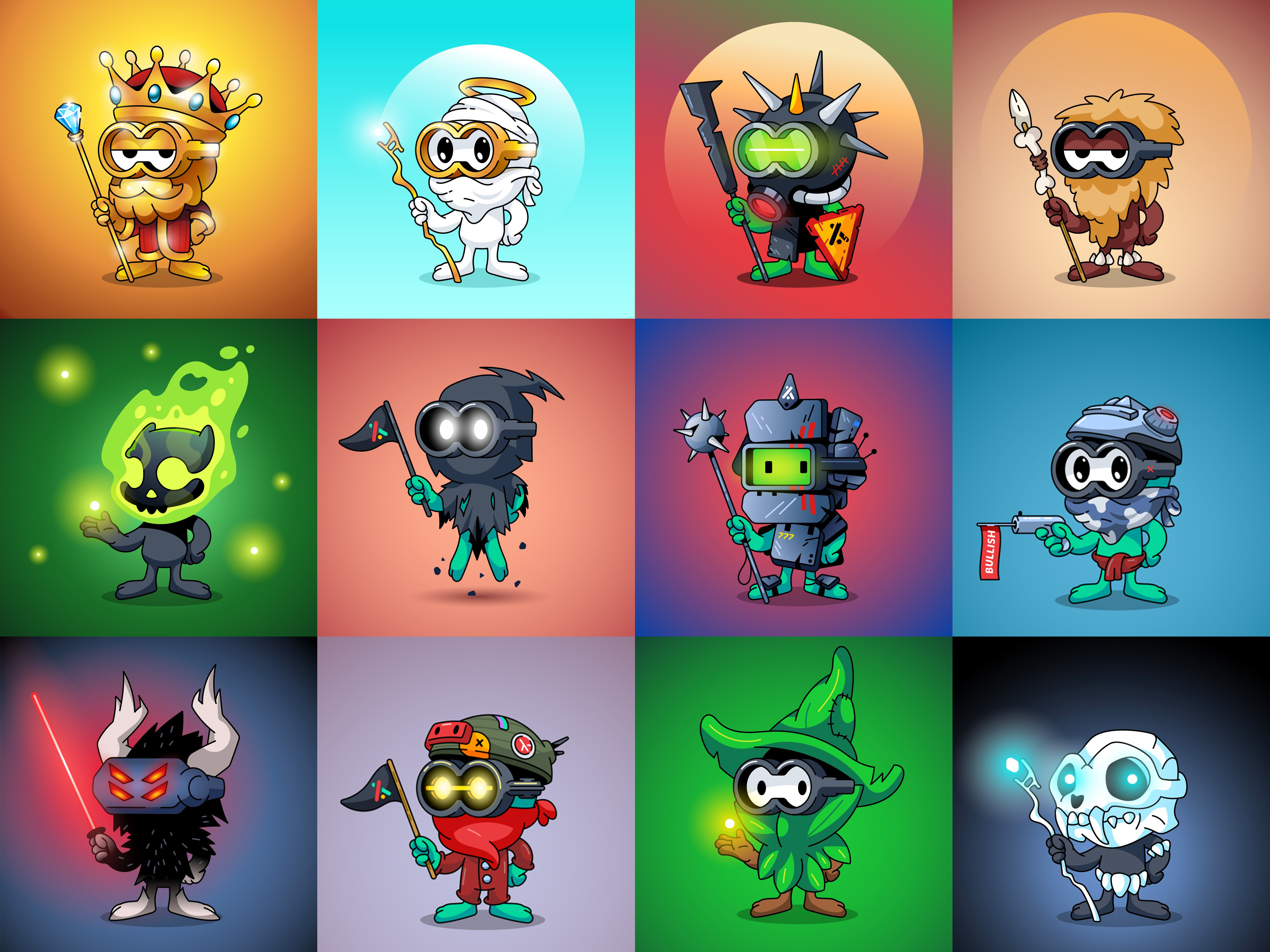 NFT Collection, Abstract Character Design, Crypto Art