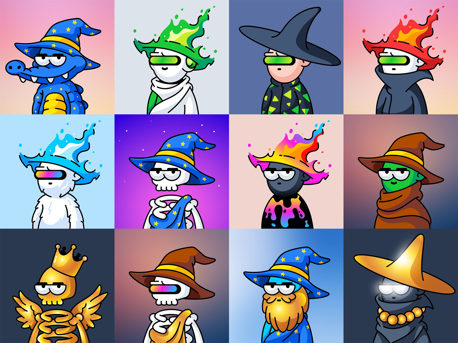 NFT Collection, Abstract Character Design, Crypto Art