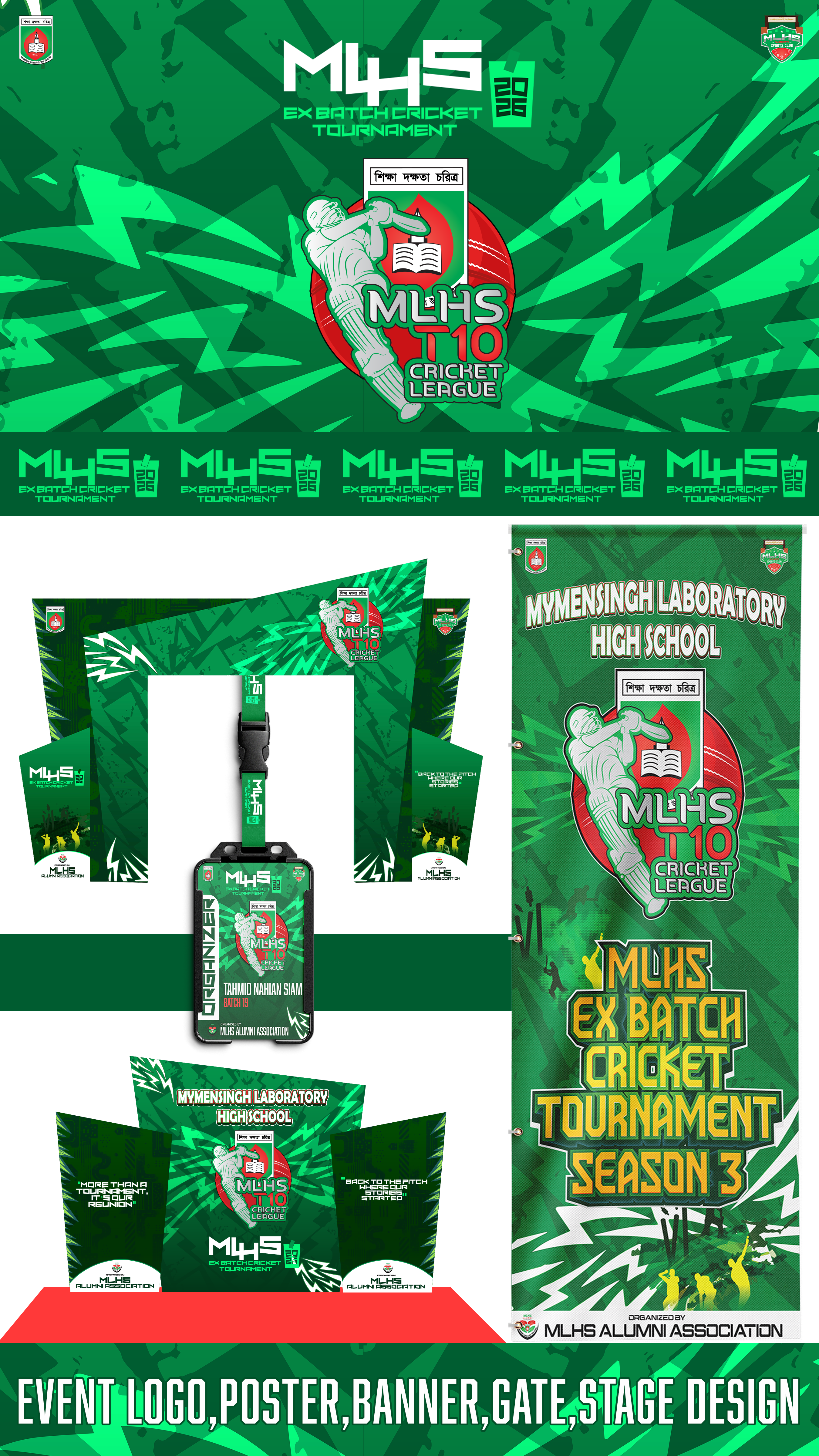 TOURNAMENT DESIGN | MLHS ALUMNI ASSOCIATION branding event design gate design graphic design illustration logo photoshop poster set design stage design