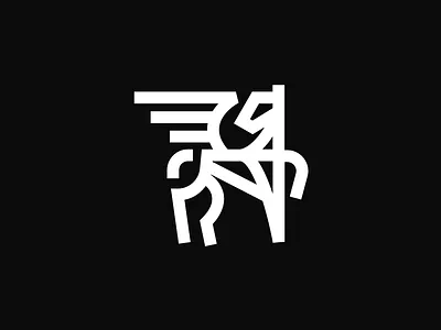 Pegasus branding design graphic design horse illustration illustrator line logo minimal pegasus stroke vector