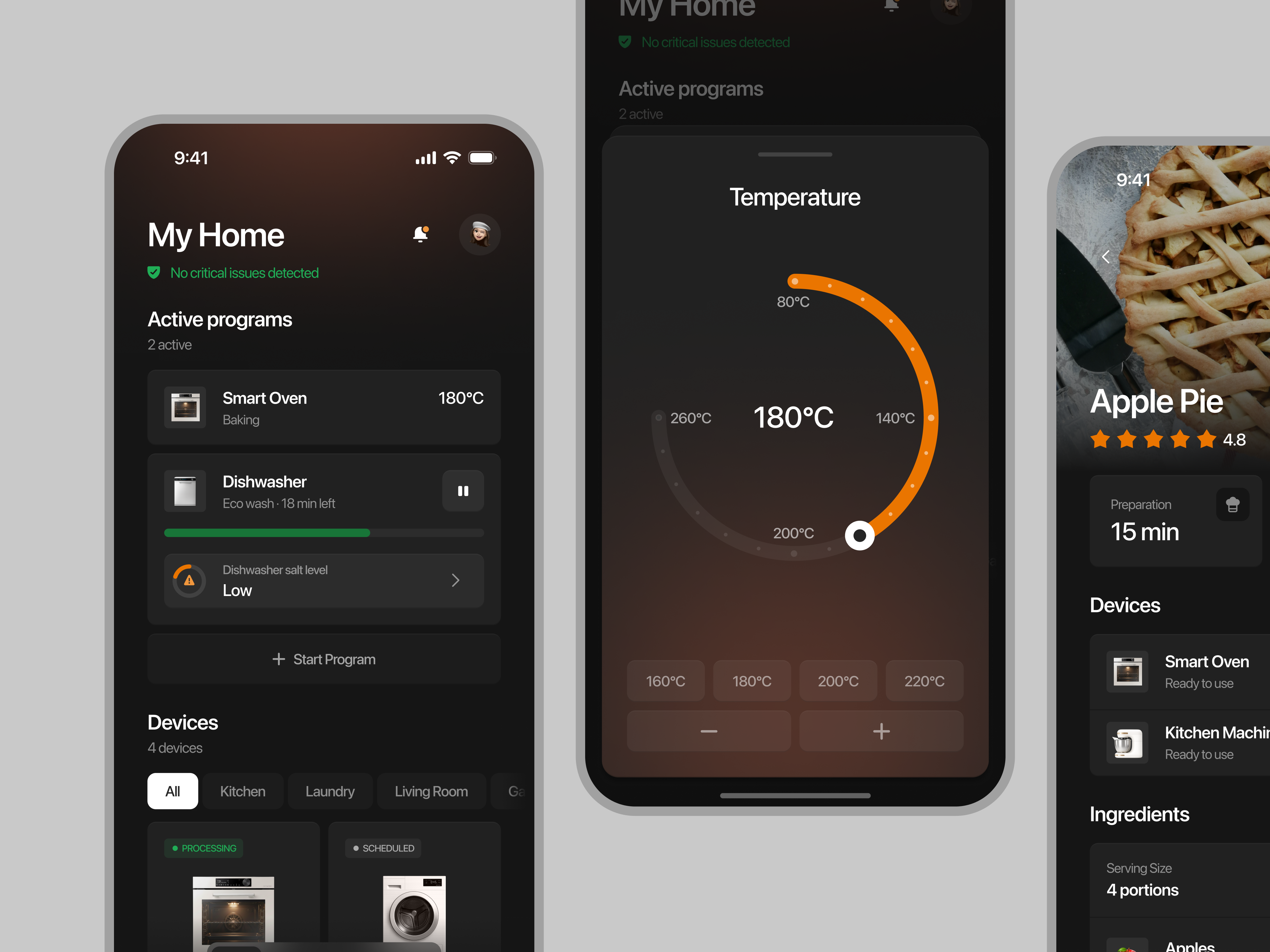 Example of Smart Home App — Temperature Control Interaction