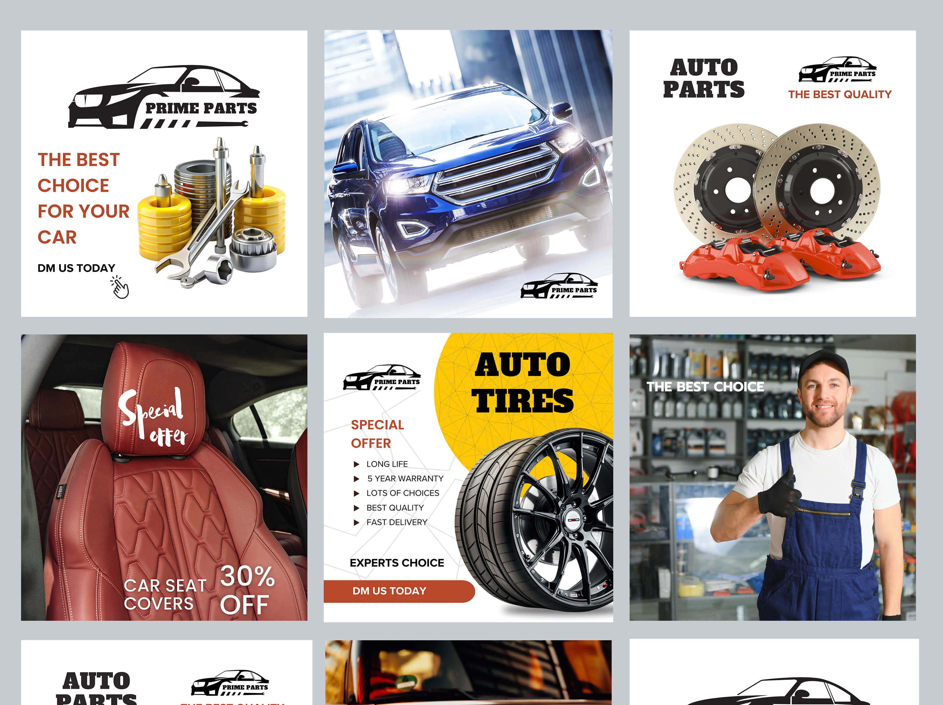 Social media design for an auto parts store autoparts brand identity branding creativeconcept designcase instagramdesign instagrampost logo socialmediadesign ui visualidentity