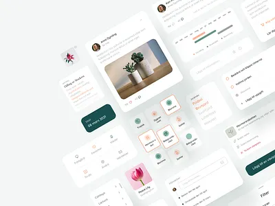 Oh Garden - Component Library System 3d animation branding graphic design logo motion graphics ui
