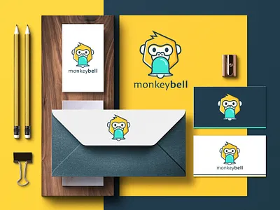 Monkeybell playfull logo animal logo brand identity brand style guide branding branding designer cartoon logo graphic design logo logo design logo design service logo designer logomark mascot logo minimalist branding minimalist logo modern logo monkey logo playfull logo visual identity
