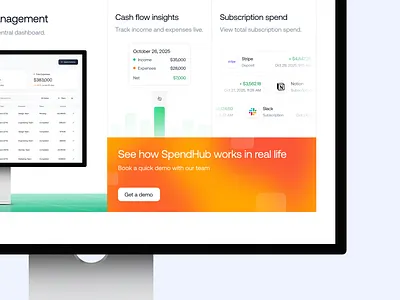 Product Features & Demo Section for a Fintech Landing Page b2b product clean ui conversion ux dashboard design financial software fintech ui interaction design product features saas website startup saas ui ux web interface web product