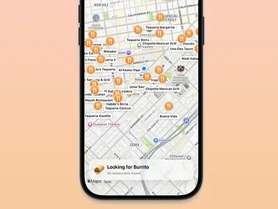 Restaurants Finder finder food glass glass effect glassy ios26 liquid glass map meal restaurant search