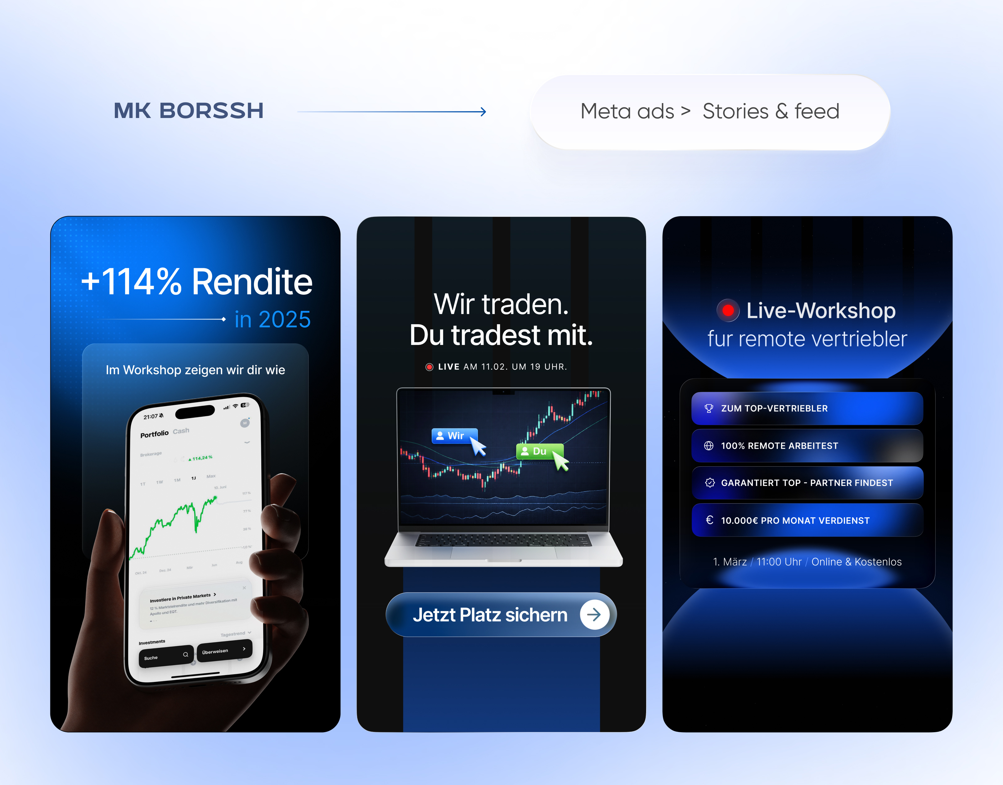 Static ads for premium trading courses account based marketing ad creative b2b design b2b marketing conversion rate optimization figma glass ui meta ads meta ads b2b multilingual b2b paid media performance marketing photoshop product ads static ads trade trading ads trading marketing