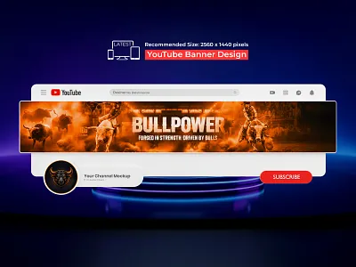 Bull Power YouTube Channel Banner Design, YouTube cover design banner banner and logo banner design banners channel channel art cover design cover photo header logo new channel web banner youtube youtube banner youtube banner design youtube channel youtube cover