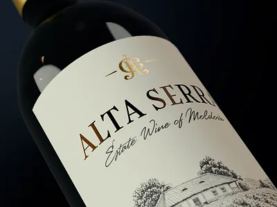 Alta Serra - Wine Lable Design branding engraved illustration graphic design illustration lable design monogram package typography visual identity wine wine lable wine lable design