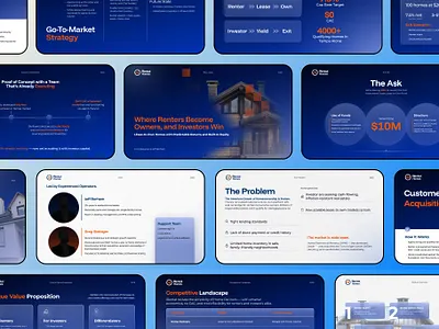 Real Estate Investor Pitch Deck for Rent-to-Own Housing Platform creative presentation google slides graphic design pitch deck powerpoint presentation real estate pitch deck