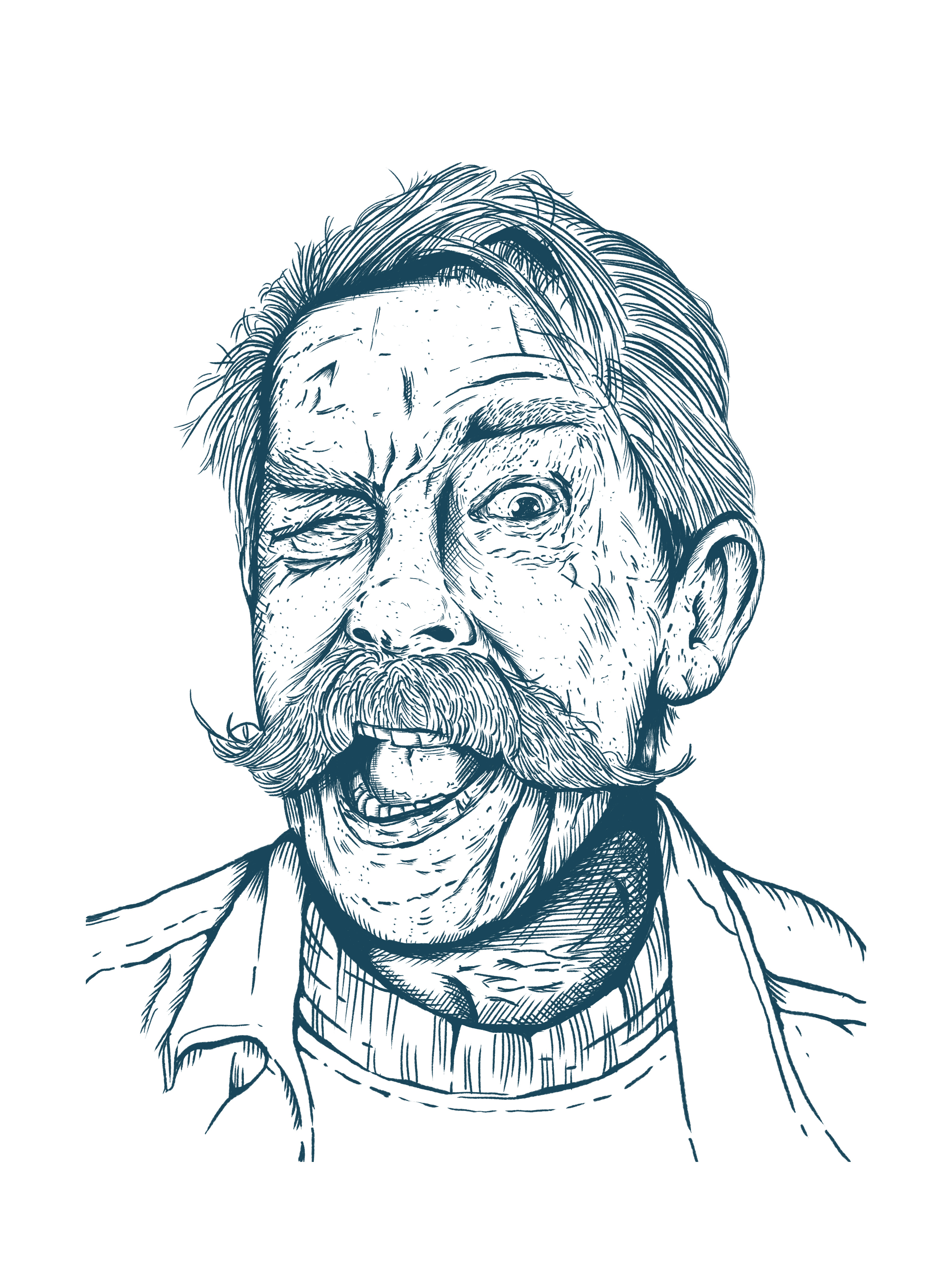 John Hurt sketched celebrity sketched digital portrait digital sketch hand drawn hurt john linework portrait realistic sketch wacom