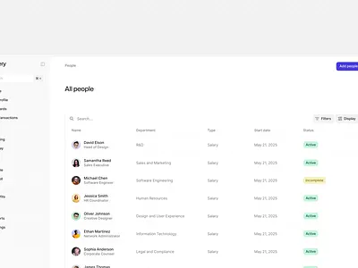 Filters for the people page filters product design ui