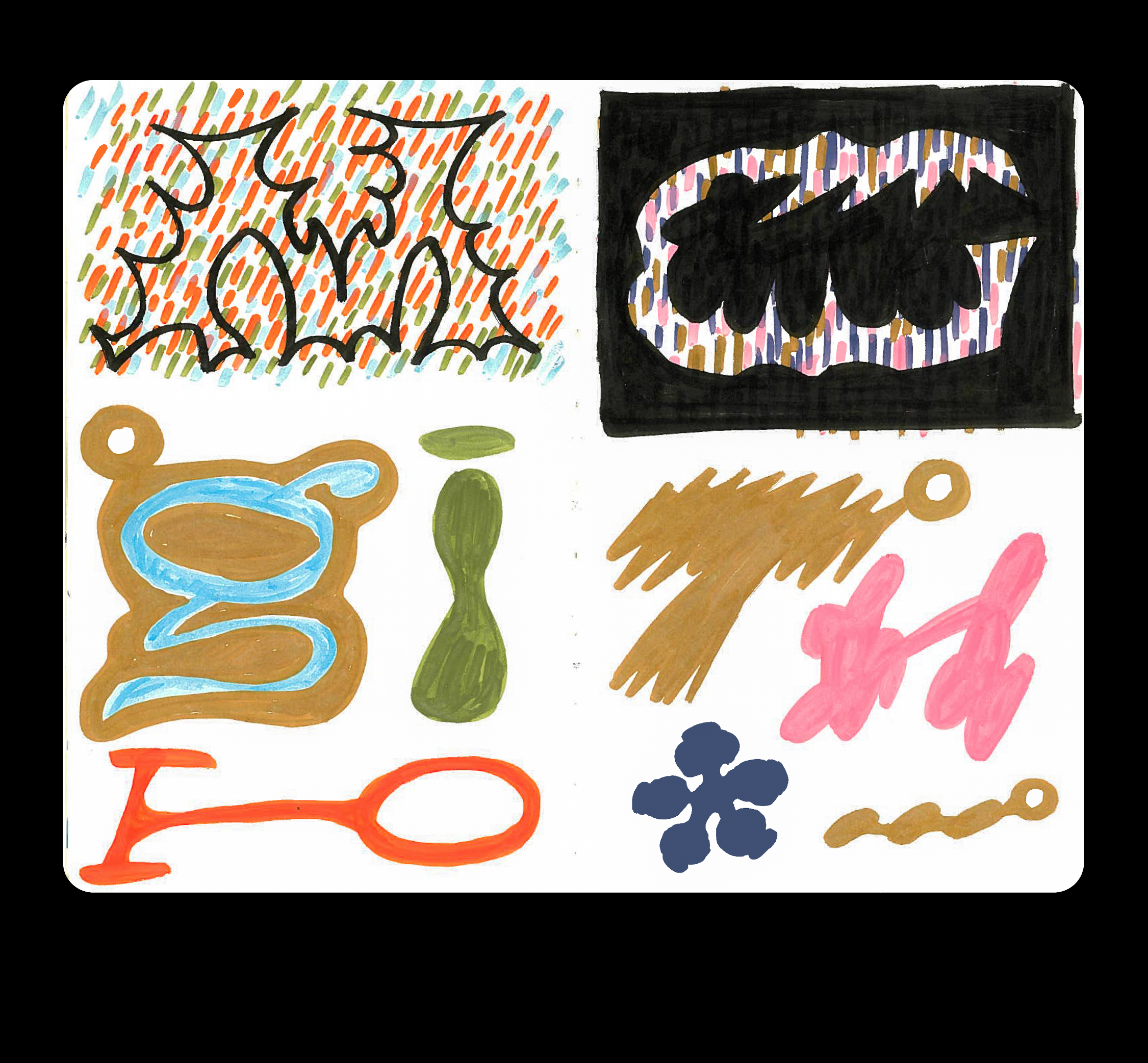 A spread from a sketchbook craft design graphic design illustration sketchbook typography