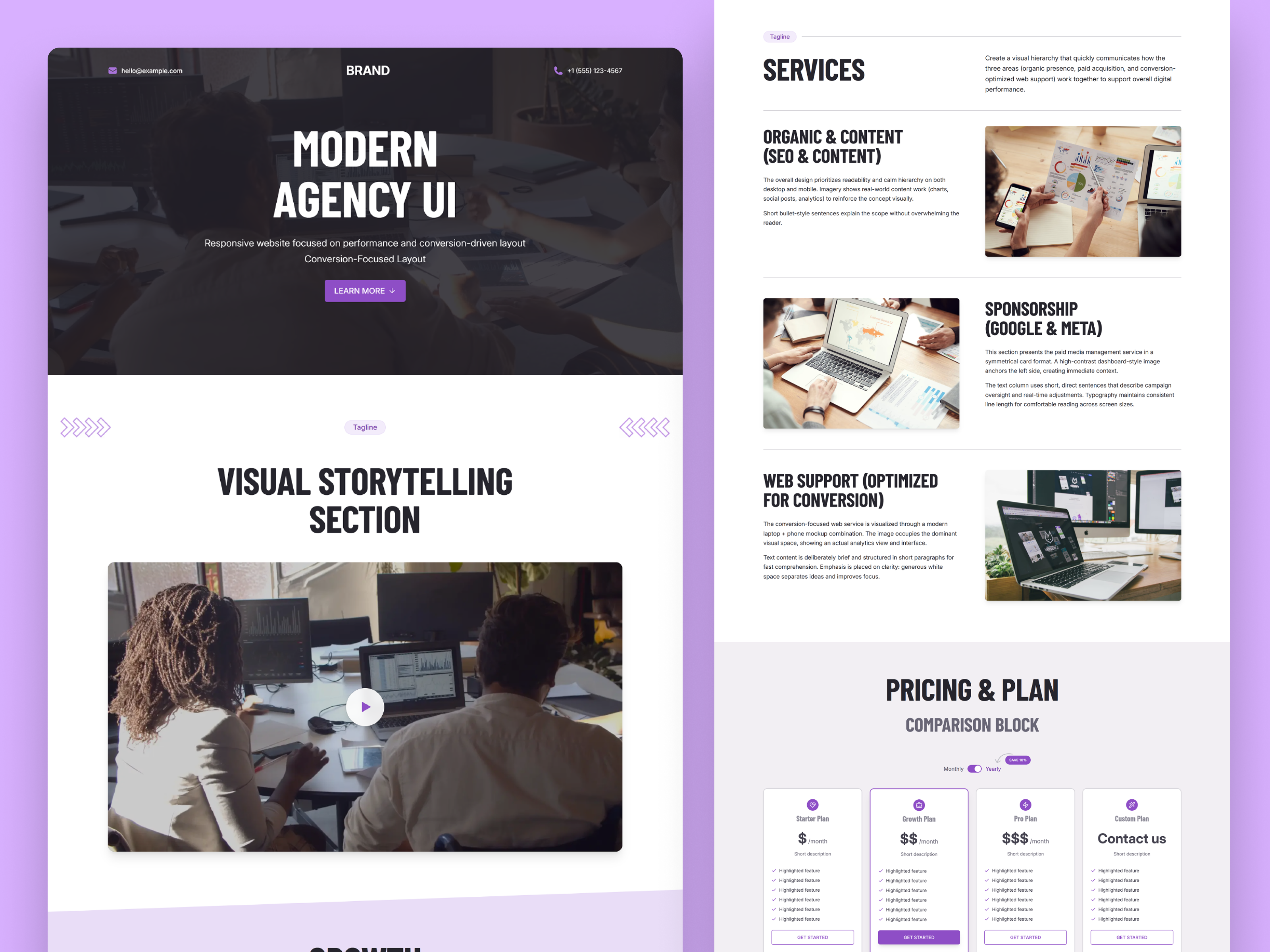 MTS — Modern Agency Website UI graphic design landing page modern wbesite responsive design saas website ui ux design webdesign
