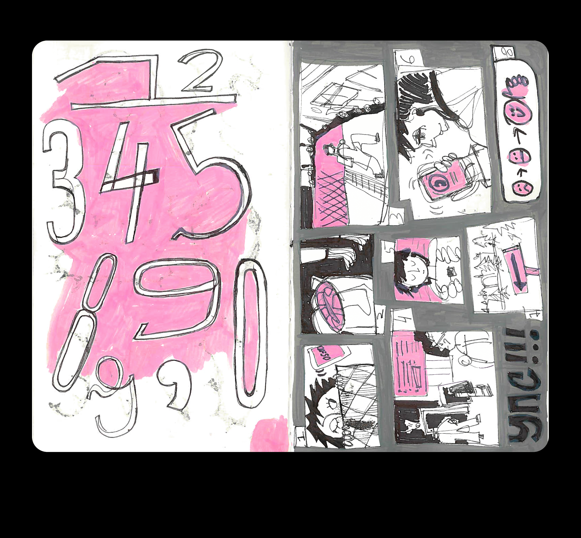 A spread from a sketchbook craft design graphic design illustration sketchbook typography