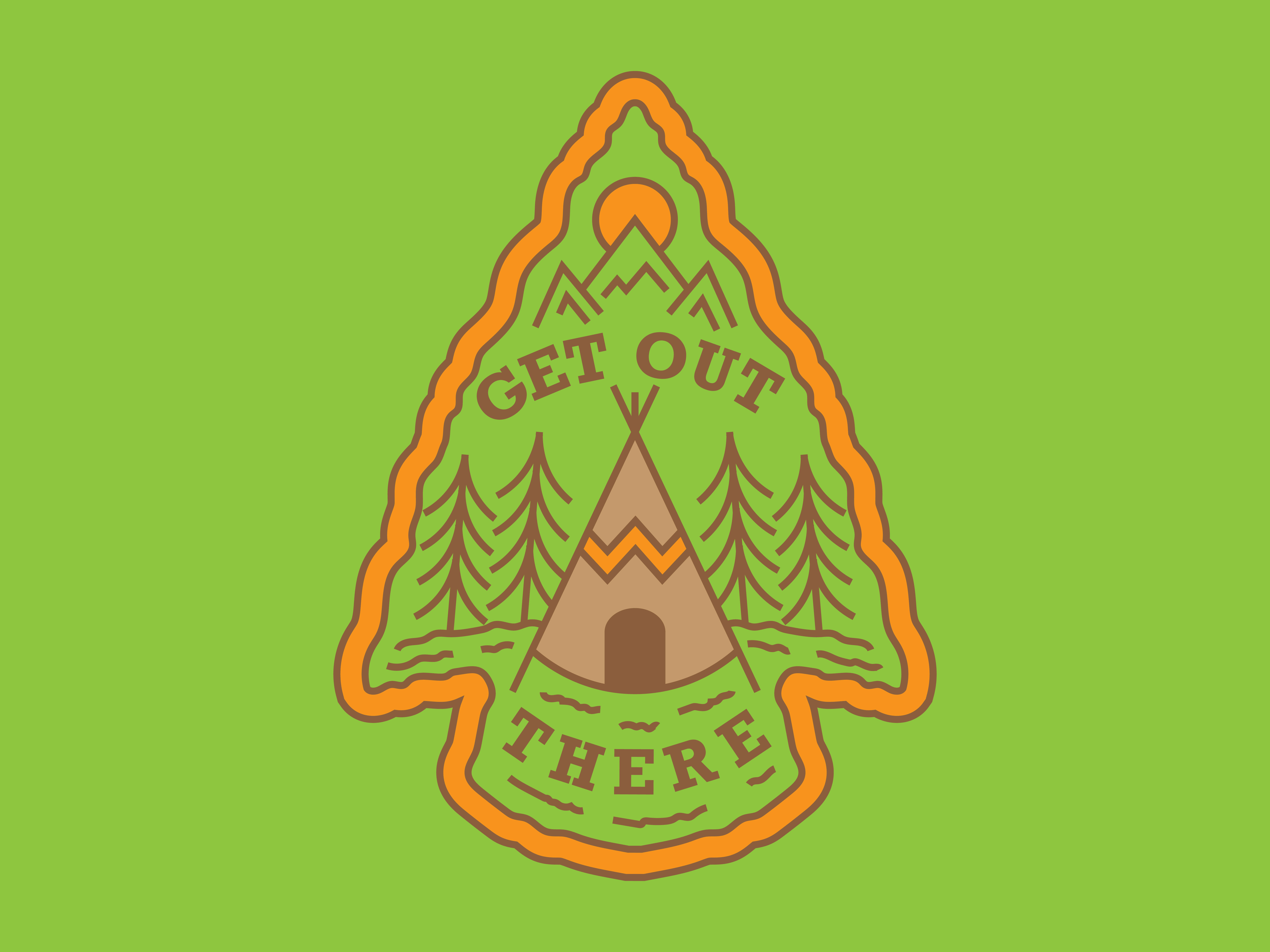 Arrowhead Badge branding camping colorado design evergreen hiking illustration logo mountains native nature outdoors pine trees rocky mountains teepee