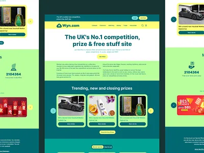 UI/UX Concept for Prize & Competition Site admin panel design clean ui competition daily ui dashboard ui ux design ecommerce figma figma app design figma ui landing page marketing website minimalist prizes saas web app sales performance dashboard uiux web concept web design web ui ux