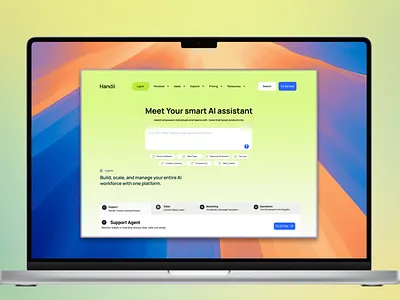 Handii Smart AI Assistant UI Design #Figma #webapp app appdesign branding design graphic design illustration logo product design ui ux