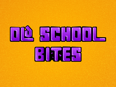 Old School Bites: Logotype Design branding chips design food graphic design identity illustration logo packaging purple typography vector yellow