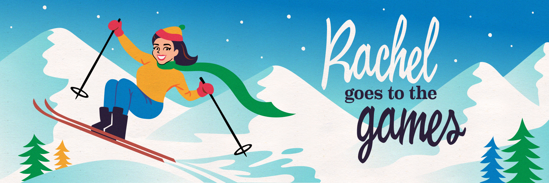 Bewitched Olympics 50s alps bewitched games illustration italy milan olympics retro ski skier skiing vector vintage winter