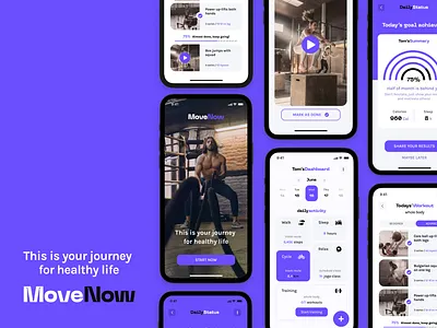 MoveNow - mobile tracking app graphic design ui