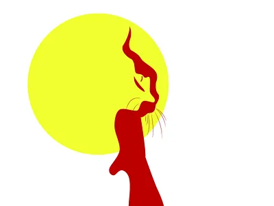 "Solar Cat" | Minimalist Silhouette Illustration adobe illustrator art concept art design design inspiration graphic design illustration