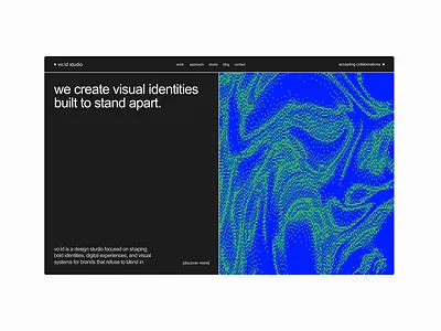 Editorial Design Studio Website bitmap bold dark theme design designer dither figma hero minimal ui uiux uiuxdesign ux web web design website