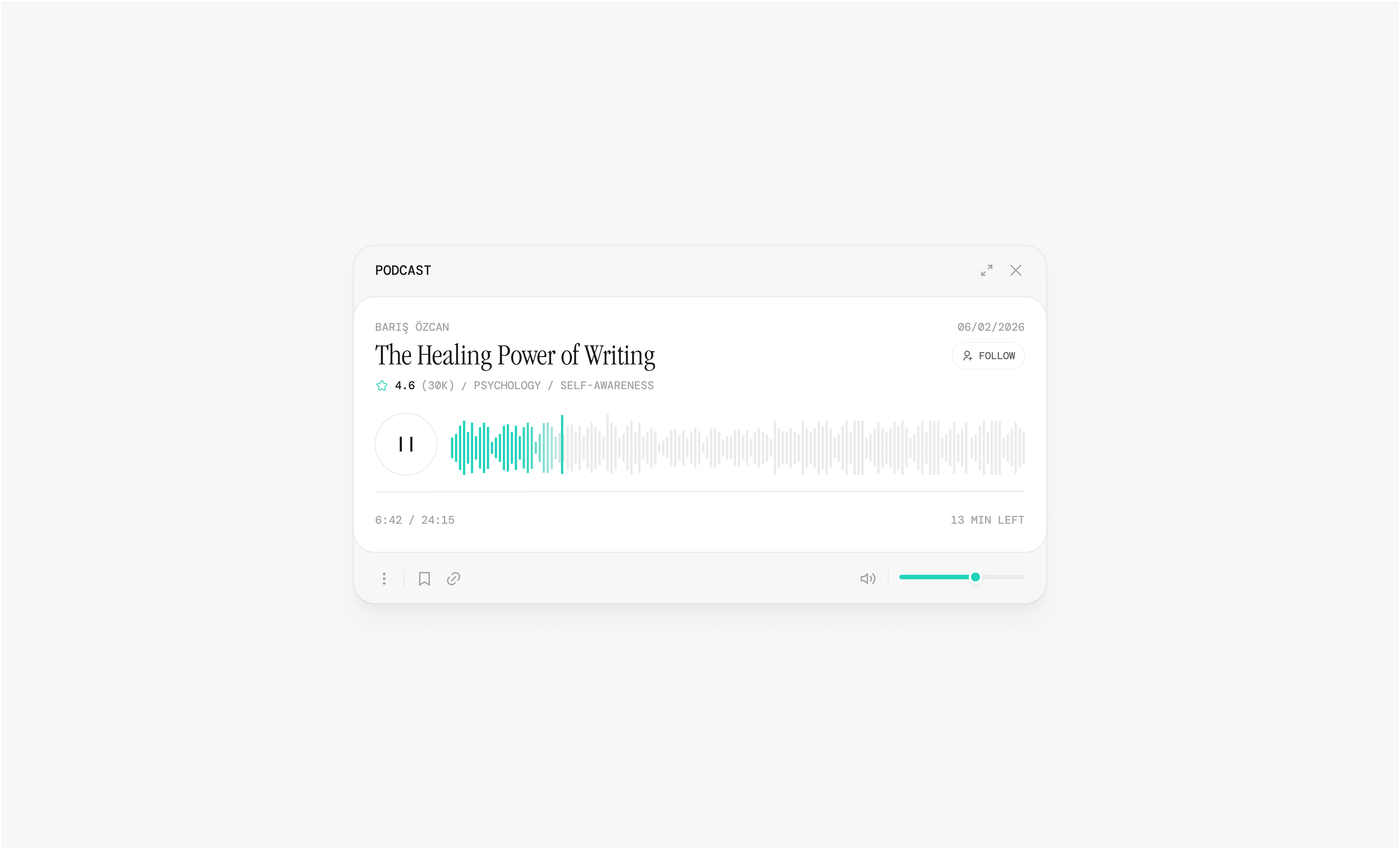 Podcast player ui