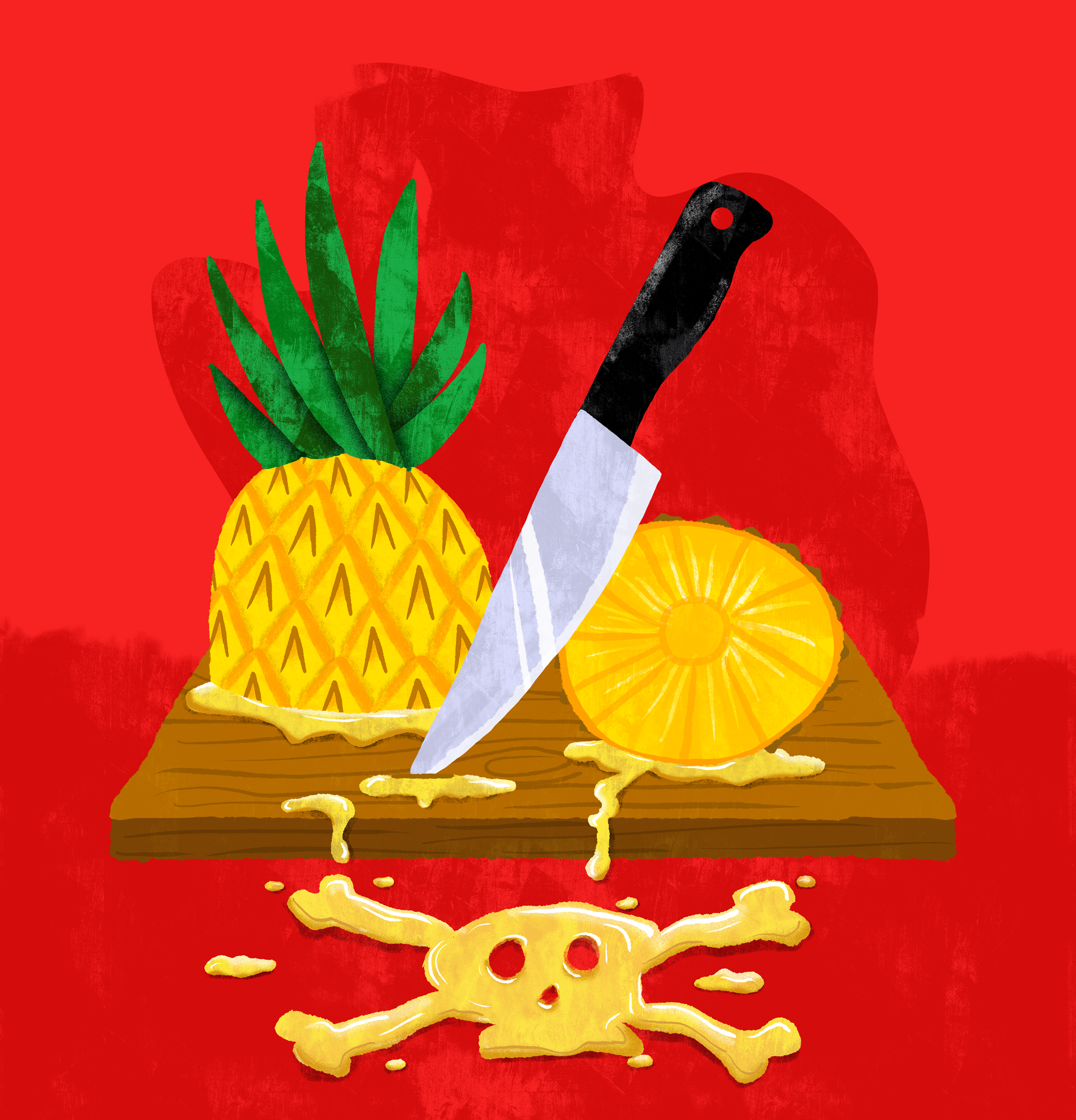 Pinneaple allergy 🍍🔪 illustration drawing graphic design illustration motion graphics