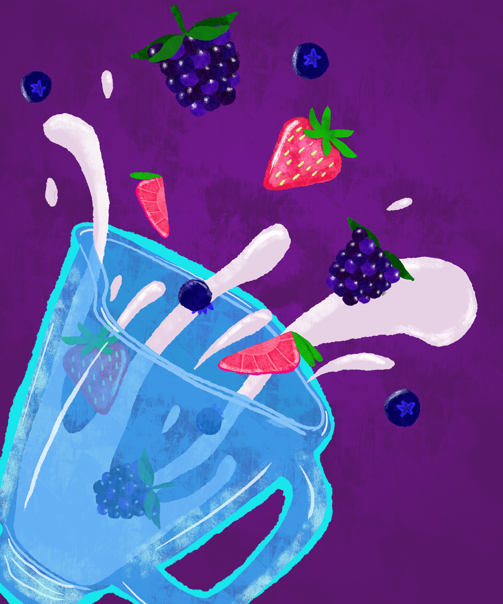 🍓Berries Smoothie 🫐 illustration drawing graphic design illustration motion graphics