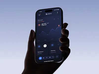 Aeros • Climate Control app design climate control interface design product design smart home ui web design