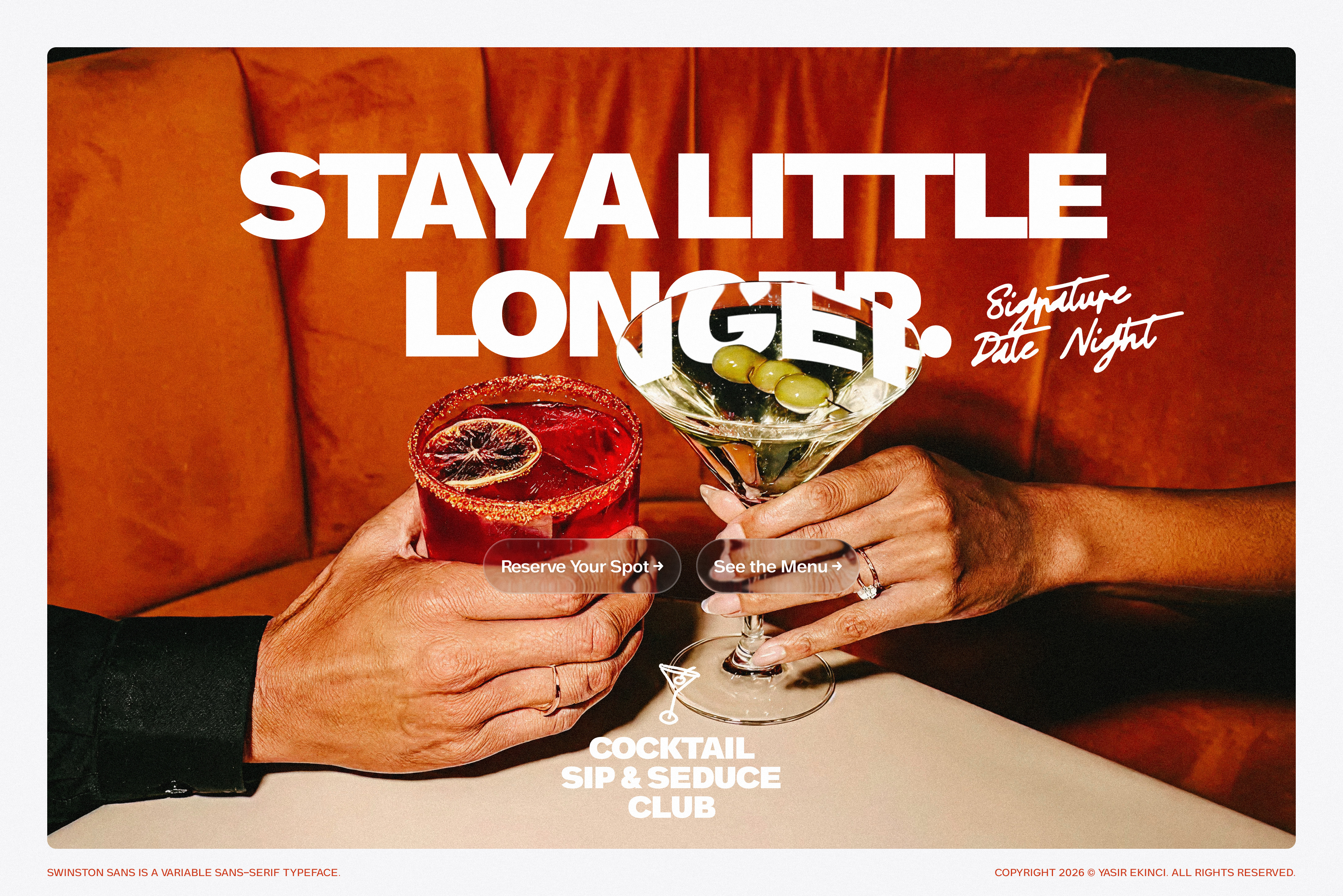 The Spicy Cocktail Club Series w/Swinston Sans branding cocktail design font graphic design illustration inspiration logo sans typography ui