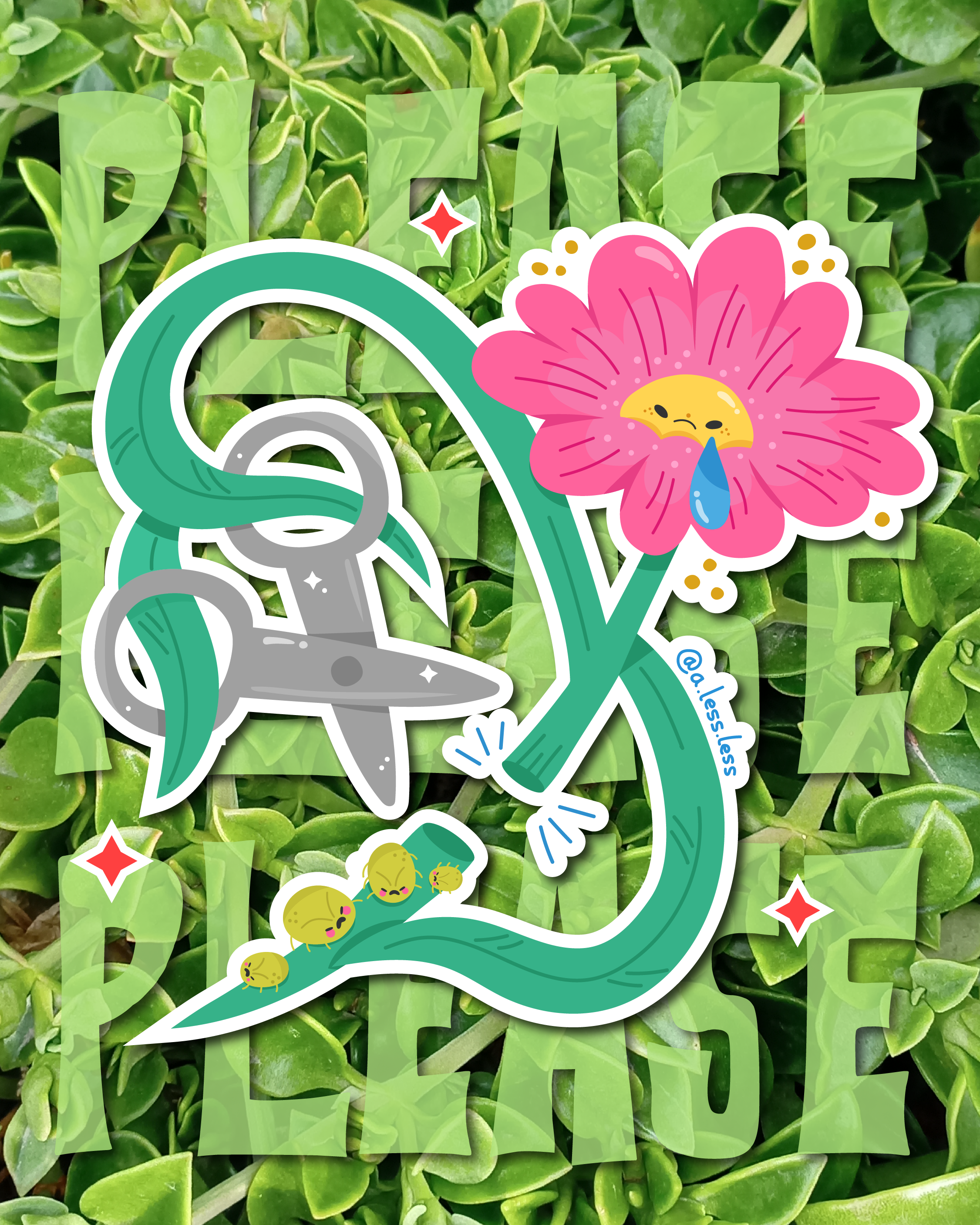 Please, please, please animation cartel illustration