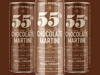 55th Ave Mexican Chocolate Martini beer beverage can canned chocolate classy cocktail drink label liquor martini mexican packaging retro spirit stylish vintage whisky wine
