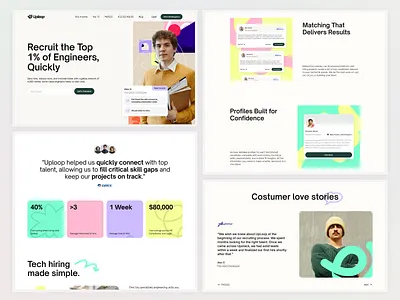 Recruitment, HR Platform UI/UX Design hr interface product recruitment services startup ui ux web