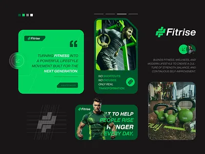 Fitrise | Professional Fitness & Gym Brand Identity brand identity branding dribbbleshot exercise fitness fitness logo gym gym branding gym logo logo logo design minimal modern product design smtech24 sports visual identity workout