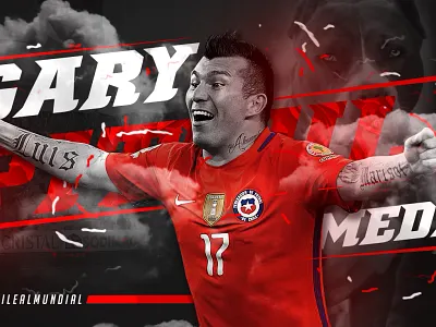 AFICHE PROMOCIONAL GARY MEDEL #CHILE AL MUNDIAL