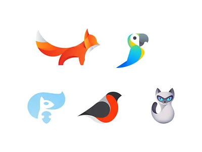 Selected works P4 branding design fox icon icon design illustration logo logo design mark