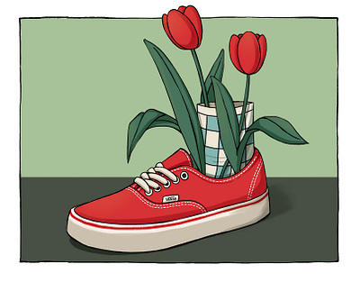 Vans Classic Illustrations design drawing flowers graphic design illustration inspiration shoes tulip vans