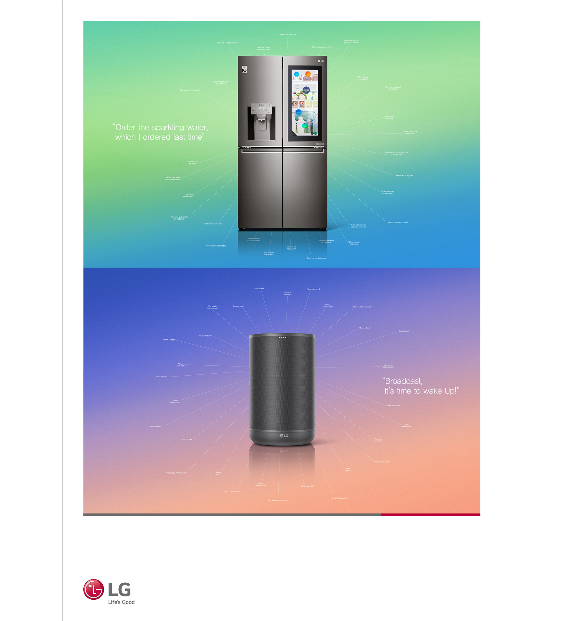 LG ThinQ advertising cg cg7days lg lgthinq 가전제품 광고 냉장고 월화수목금토일 잡지광고