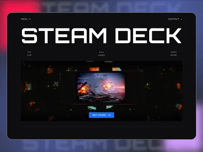 Steam Deck | Next-Gen Gaming Console Website UI branding futuristic game streaming gaming gaming console gaming product gaming ui online gmaing smtech24 sports startup ui uxui web design