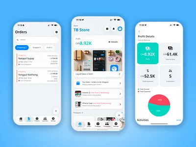 TB Order Pro - Light Mode ai app development dashboard design flutter flutterflow interface light mode mobile app mobile application ui ux