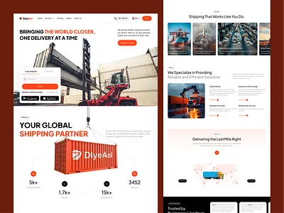 Courier Company Website Design air delivery b2b website container courier landing page courier service courier website delivery website landing page omnixima parcel track parcel website radiyal shipment website ui ui design ux design web design web ui design website design wolfdevs