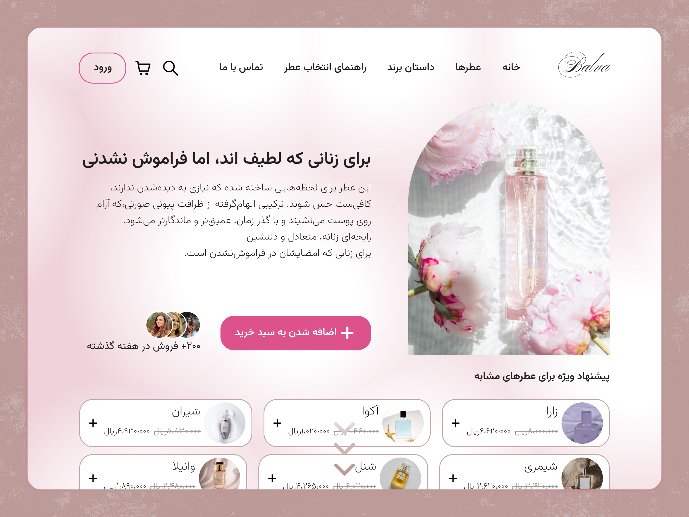 Website for perfume companies perfume website ui women