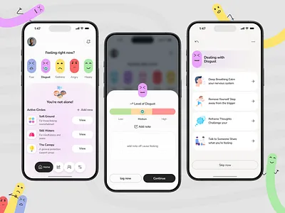Mood Tracker - Mental Health App app design design feeling ios meditation mental app mood mood app tracker app ui uiux ux ux design wellness app
