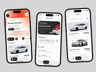 Car Marketplace App with AI Valuation ai app app design automotive car buying selling app car landing page car parking ecommerce app electric car ios marketplace app mobile mobile app mobile app design mvp nft marketplace product design saas mobile app second hand service app uiux